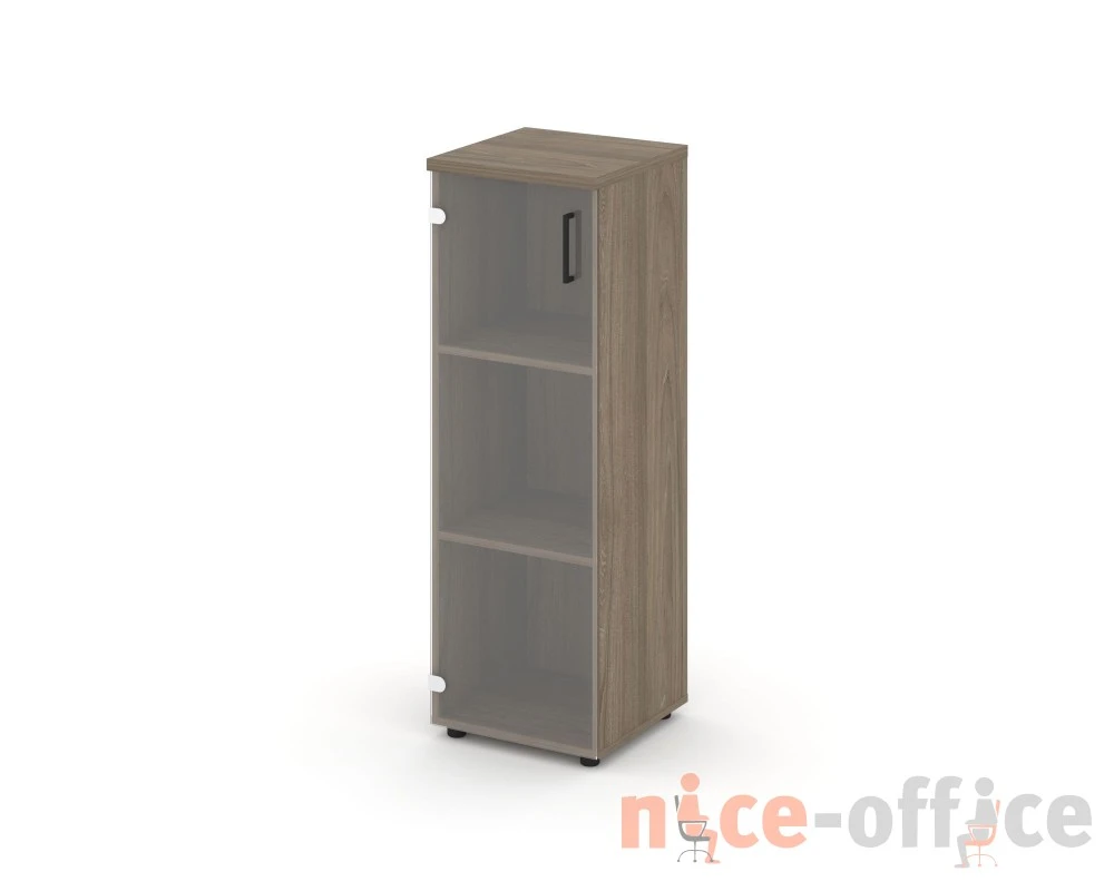 Шкаф средний узкий левый прозр. стекло 400x400x1203 Стайл Проджект / Style Project