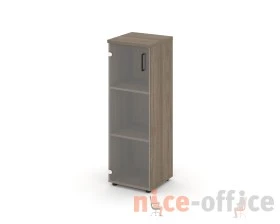 Шкаф средний узкий левый прозр. стекло 400x400x1203 Стайл Проджект / Style Project images