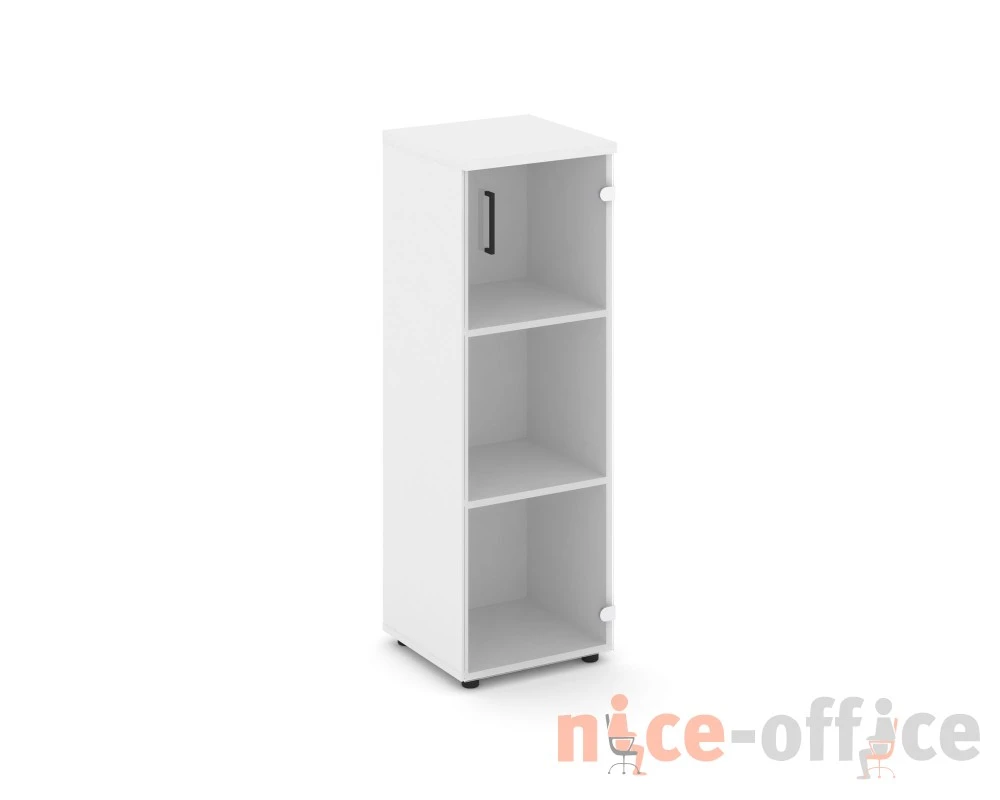 Шкаф средний узкий правый прозр. стекло 400x400x1203 Стайл Проджект / Style Project