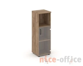 Шкаф средний узкий правый прозр. стекло с нишей 400x400x1203 зад. стенка HDF Стайл Проджект / Style Project images