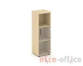 Шкаф средний узкий правый прозр. стекло с нишей 400x400x1203 зад. стенка HDF Стайл Проджект / Style Project images
