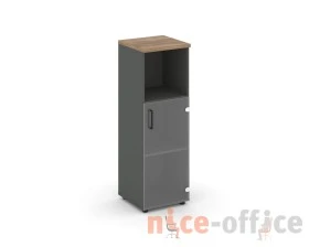 Шкаф средний узкий правый прозр. стекло с нишей 400x400x1203 зад. стенка HDF Стайл Проджект / Style Project images