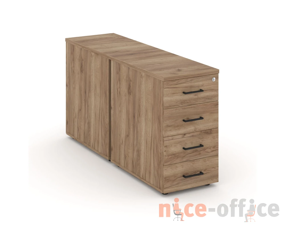 Тумба опорная/приставная с ящиками 416x1232x750 Стайл Проджект / Style Project