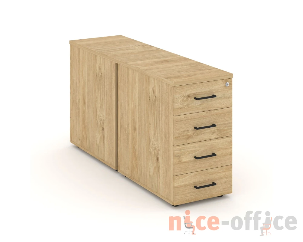 Тумба опорная/приставная с ящиками 416x1232x750 Стайл Проджект / Style Project