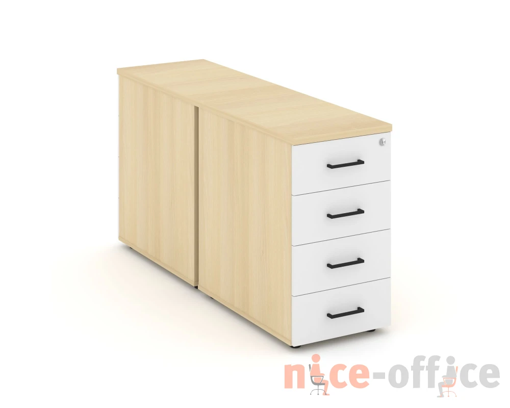Тумба опорная/приставная с ящиками 416x1232x750 Стайл Проджект / Style Project