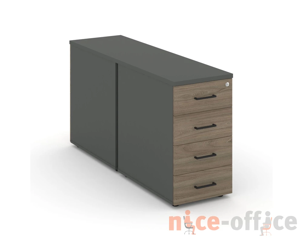 Тумба опорная/приставная с ящиками 416x1232x750 Стайл Проджект / Style Project