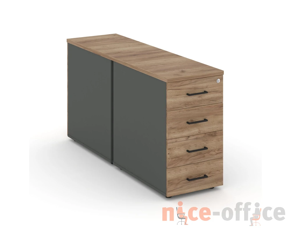Тумба опорная/приставная с ящиками 416x1232x750 Стайл Проджект / Style Project