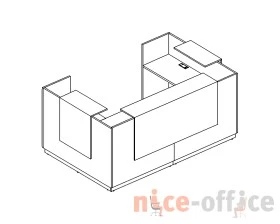 Стойка ресепшн П-образная (полки высокие) с подсветкой 245x155x115 A4 images