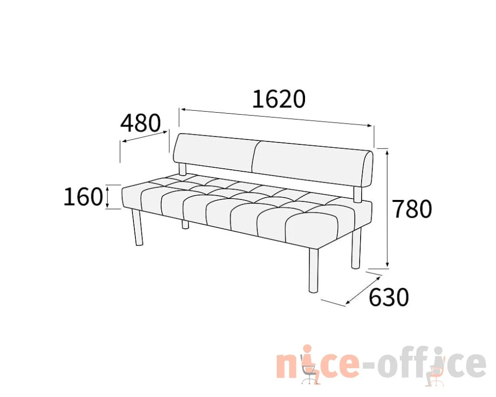 Модуль 3-х местный без подлокотников Спринт