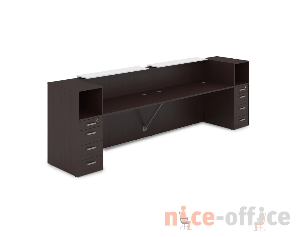 Комплект Ресепшн с фартуком ЛДСП (3632*763*1161) (с подсветкой) 1КРТ-ДС.005.1 ЛАУНЖ / LOUNGE