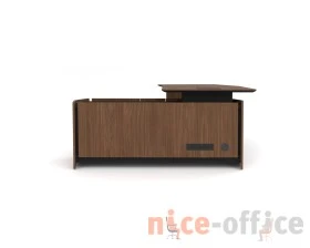 Стол руководителя с тумбой правый 2476х1842х744 Апекс Орех монтана images