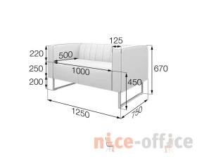Диван 2 местный KC2-50 Кейс MVK images