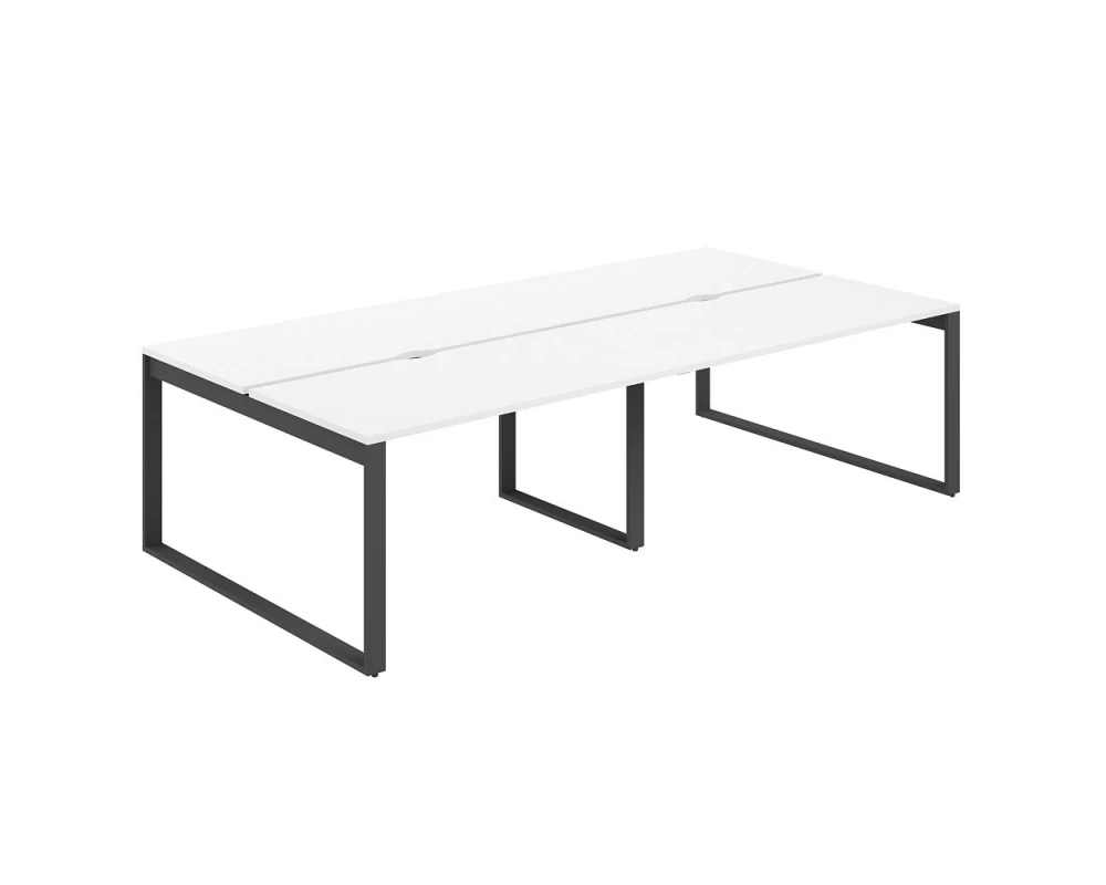 Рабочая станция с вырезом 2400х1438х750 Allegro Белый/Антрацит