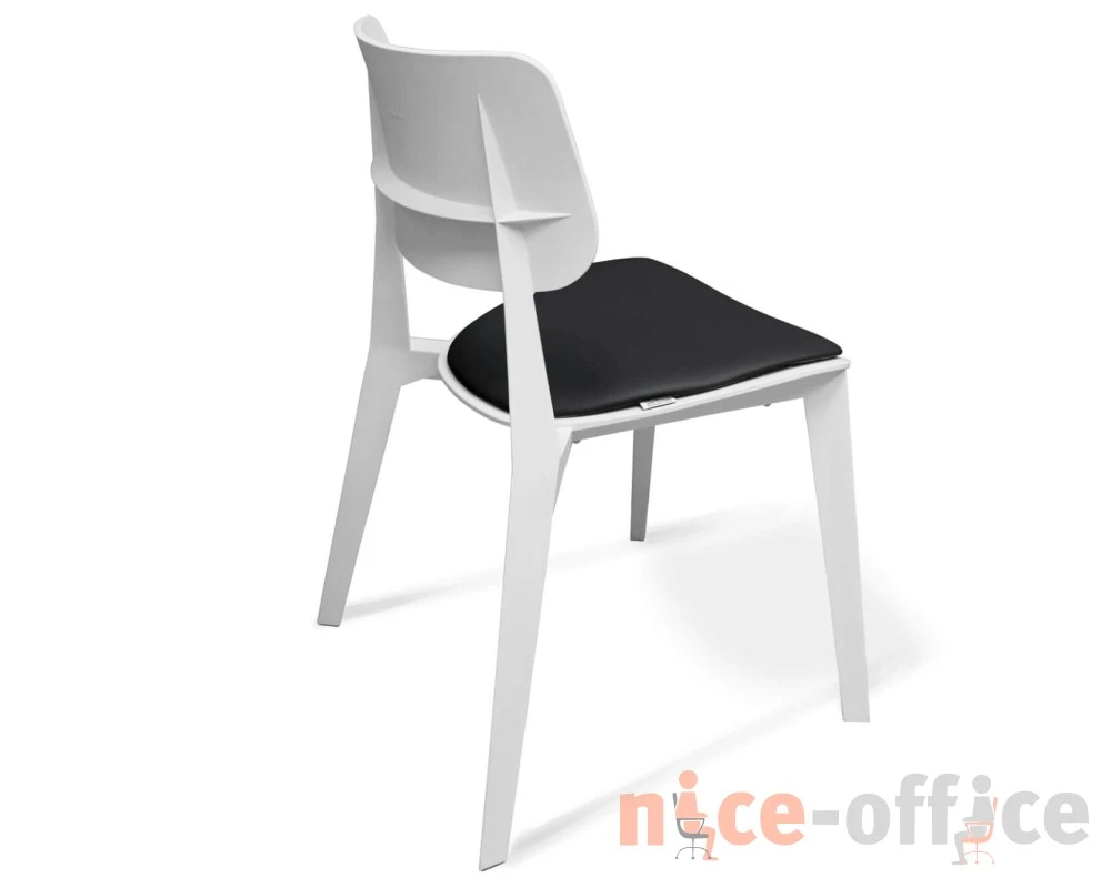 Стул SHT-S110-CN1 с подушкой из кож.зама Пластик/Экокожа, Белый/Черный