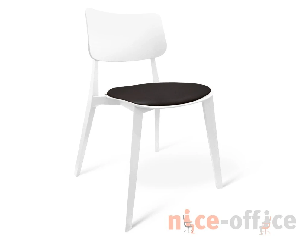 Стул SHT-S110-CN1 с подушкой из кож.зама Пластик/Экокожа, Белый/Черный