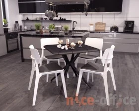 Стул SHT-S110-CN1 с подушкой из кож.зама Пластик/Экокожа, Белый/Черный images